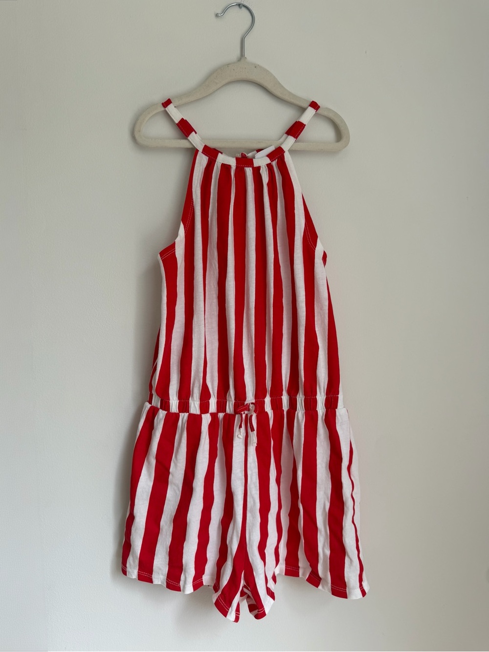 Zara Red and White Striped Halter Romper (Size 13-14)